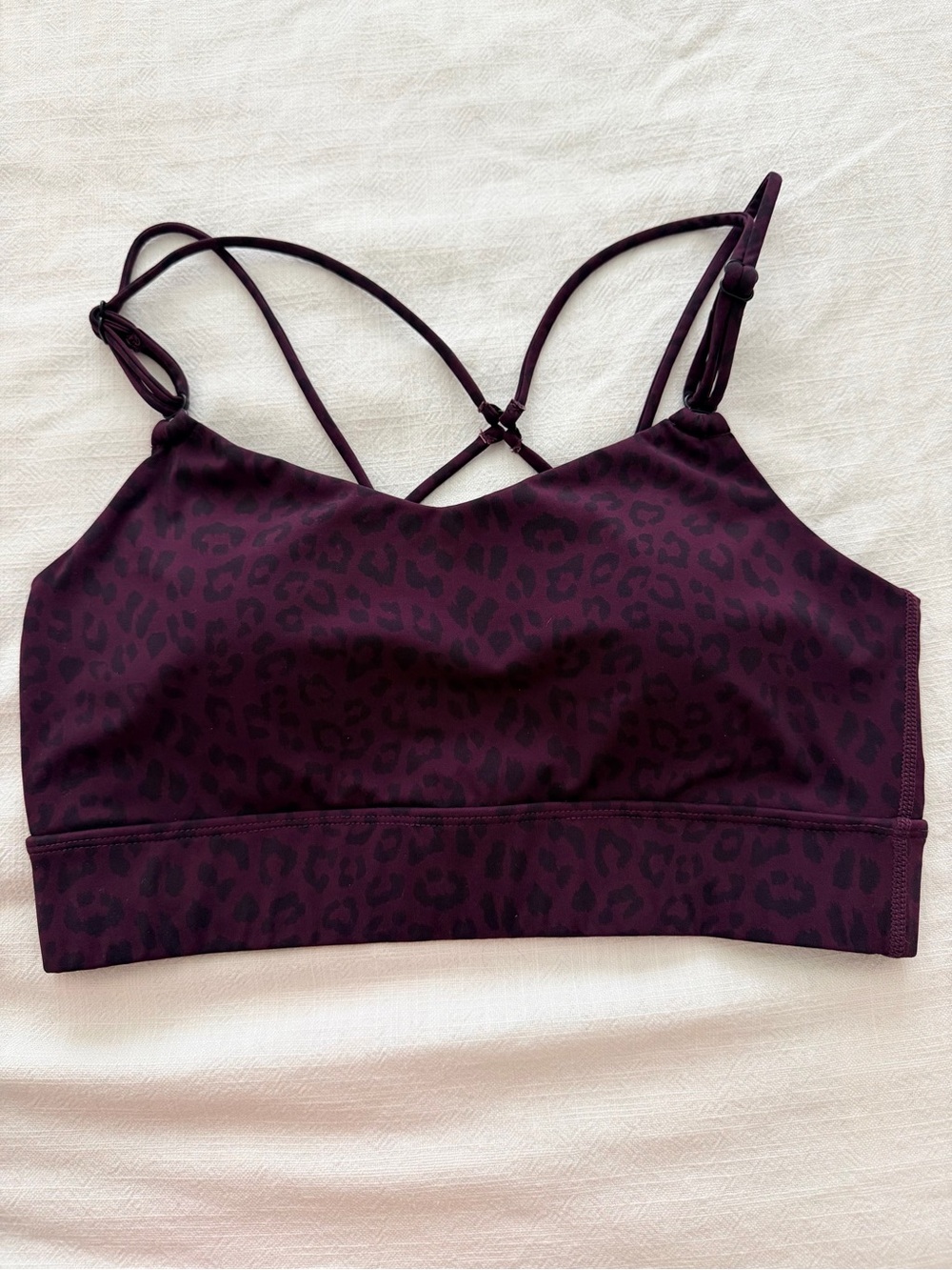 NWOT VIE ACTIVE Leopard-Print Sports Bralette in Deep Plum
